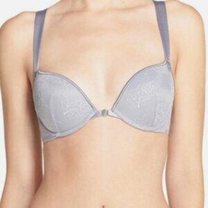 NEW Calvin Klein QF1615 Daring Push Up Memory Touch Bra 32D Gray AMAZING BACK!!!